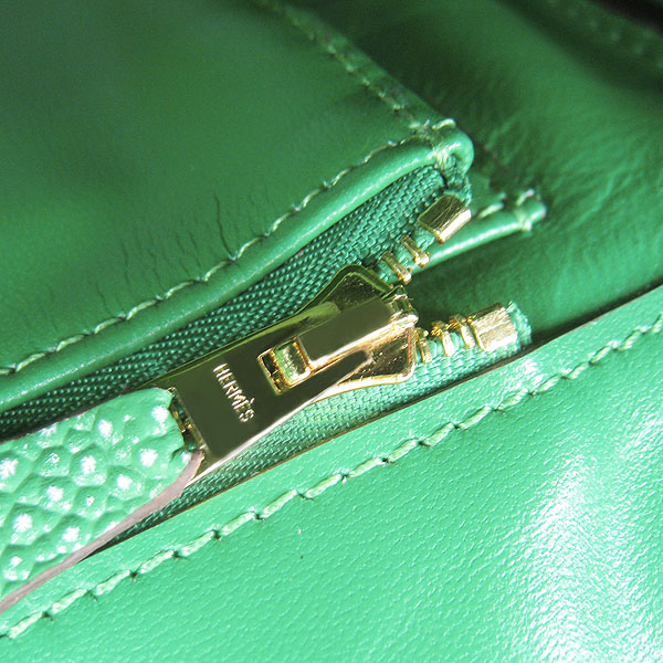 High Quality Fake Hermes Birkin 35CM Pearl Veins Leather Bag Green 6089